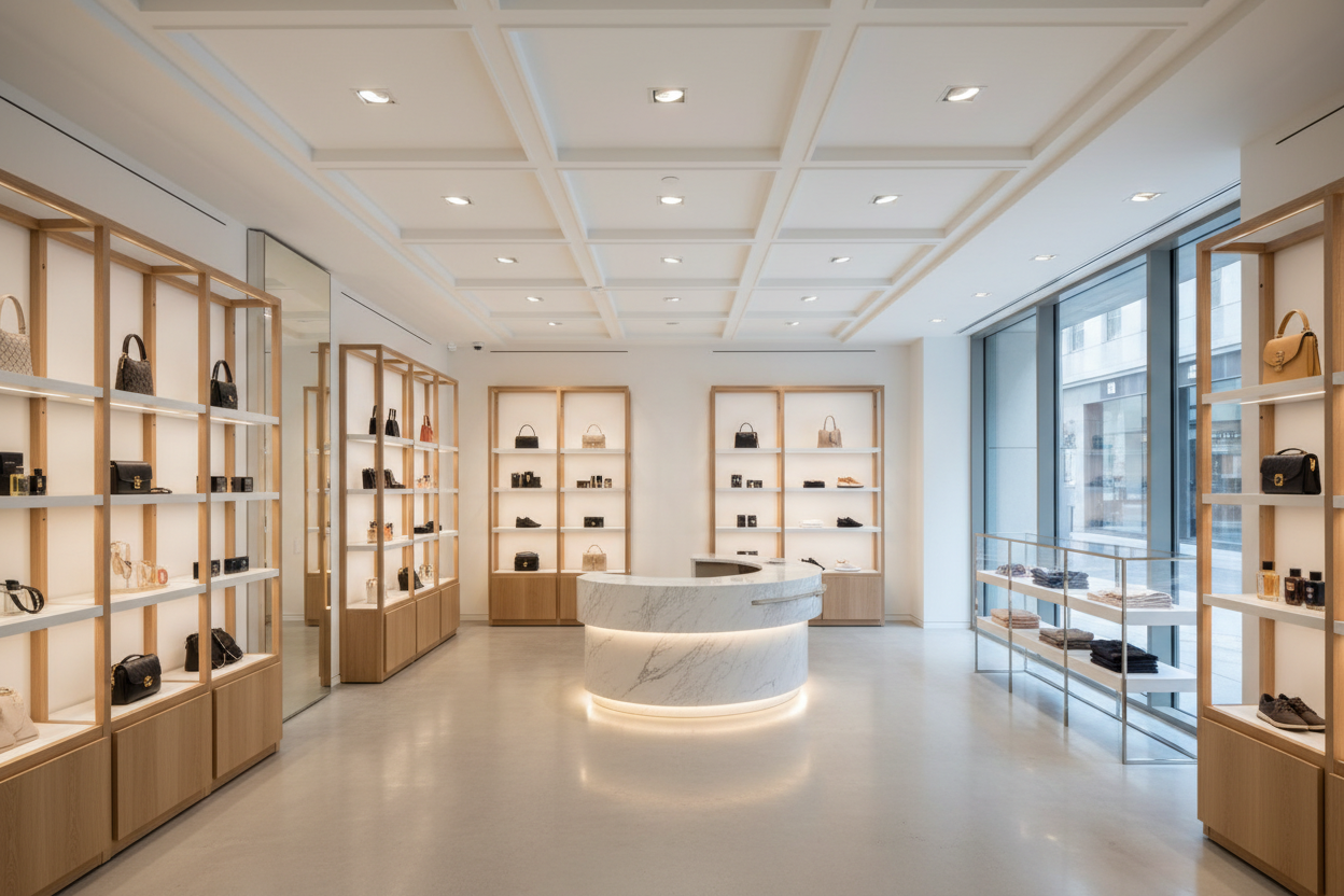 Downlights empotrados local comercial