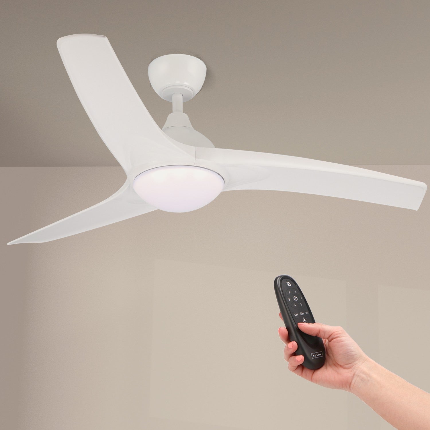 Ventilador de Techo LED Ivara DC ø132 cm — Blanco Total 2.500 lm 6 Velocidades