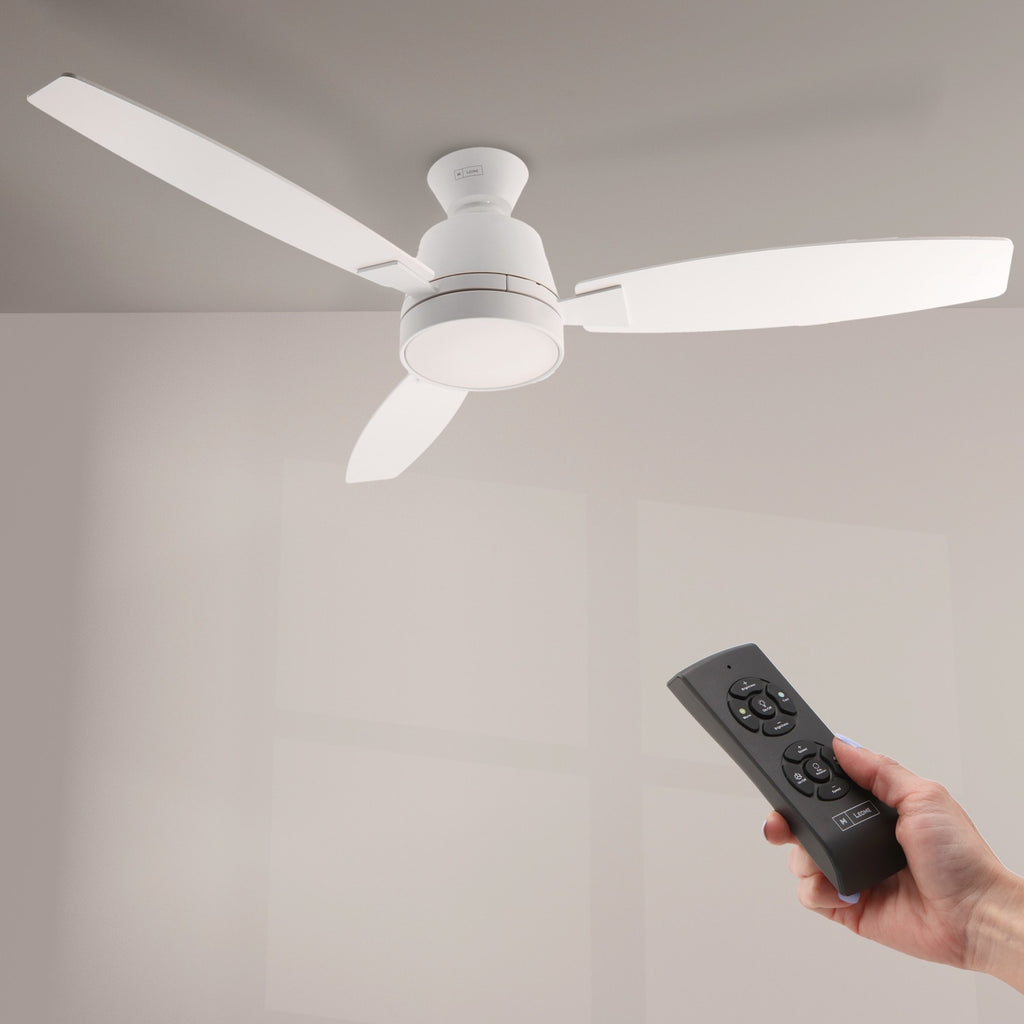 Ventilador de Techo LED White Bass DC ø132 cm — 4 Aspas Blanco Total Regulable 6 Velocidades