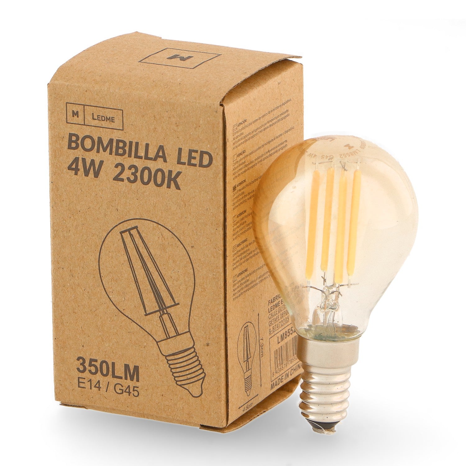 Bombilla Led Filamento E14 G45 4W