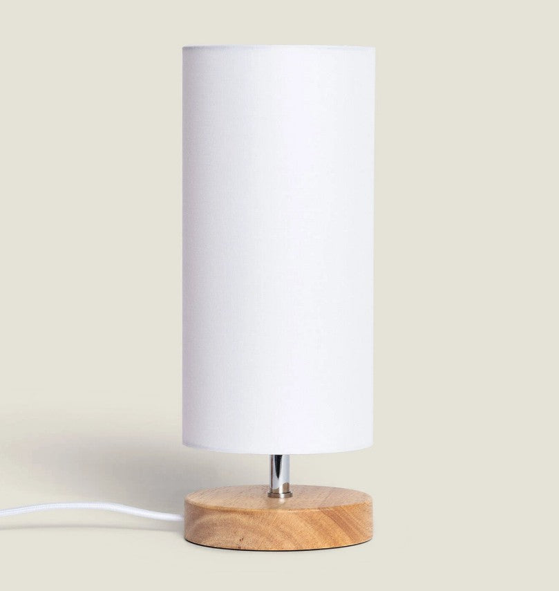 Lámpara de Mesa de Madera y Tela Roundi Haarle