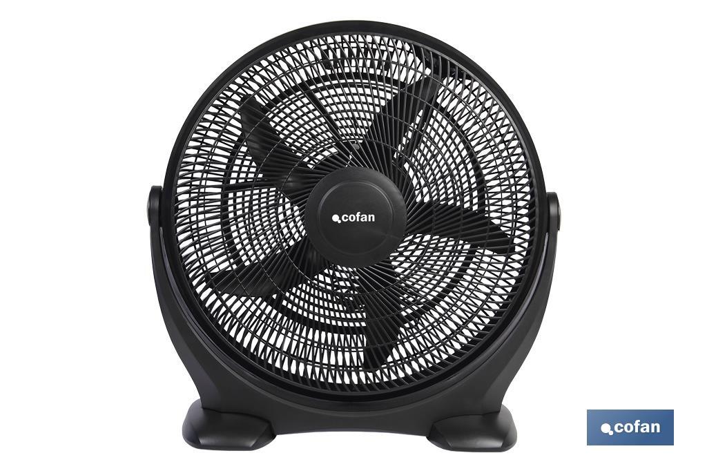 Ventilador Industrial Toledano Negro ø50 cm — 90W 3 Velocidades Cabezal Orientable con Asa