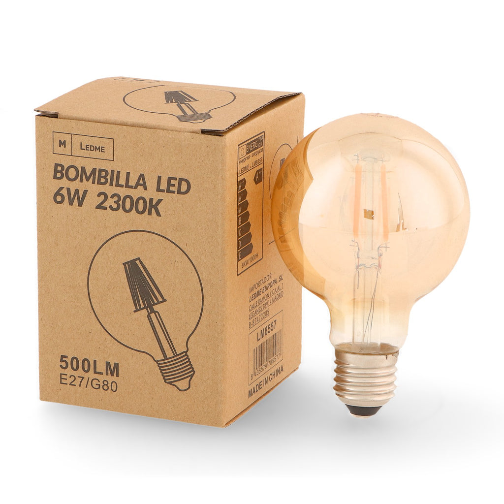 Bombilla Led Filamento E27 G80 6W