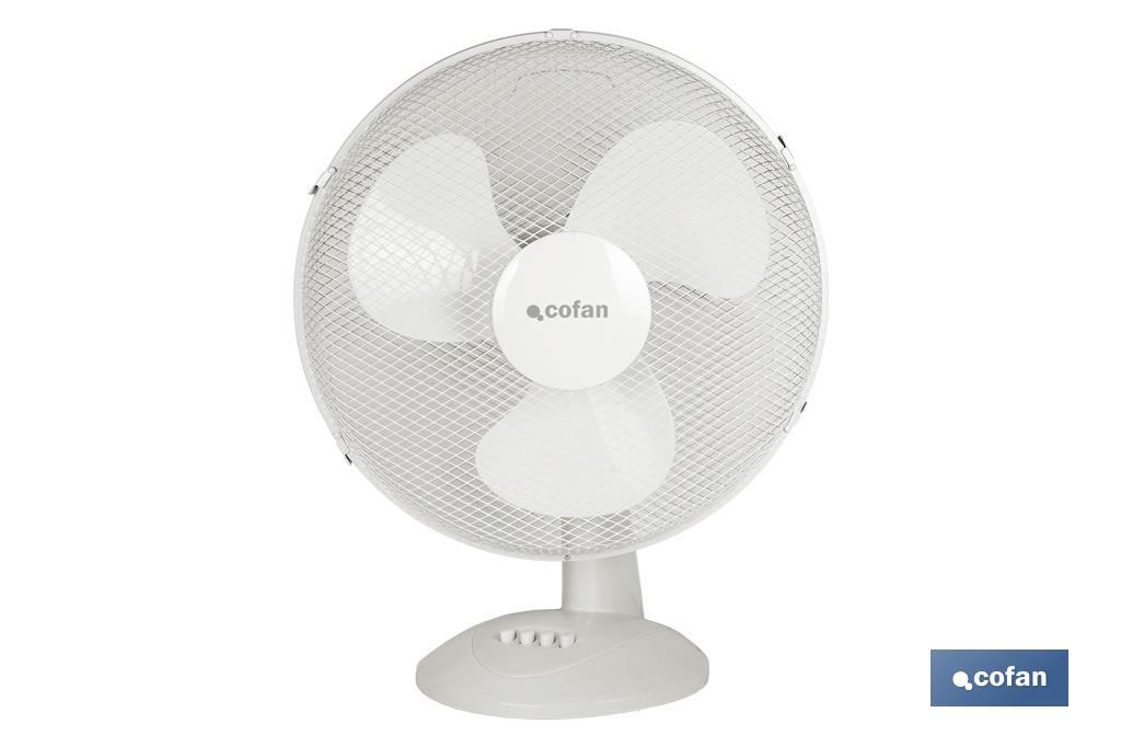 Ventilador de Sobremesa Solano Blanco ø40 cm — 44W 3 Velocidades Oscilación 90° Silencioso