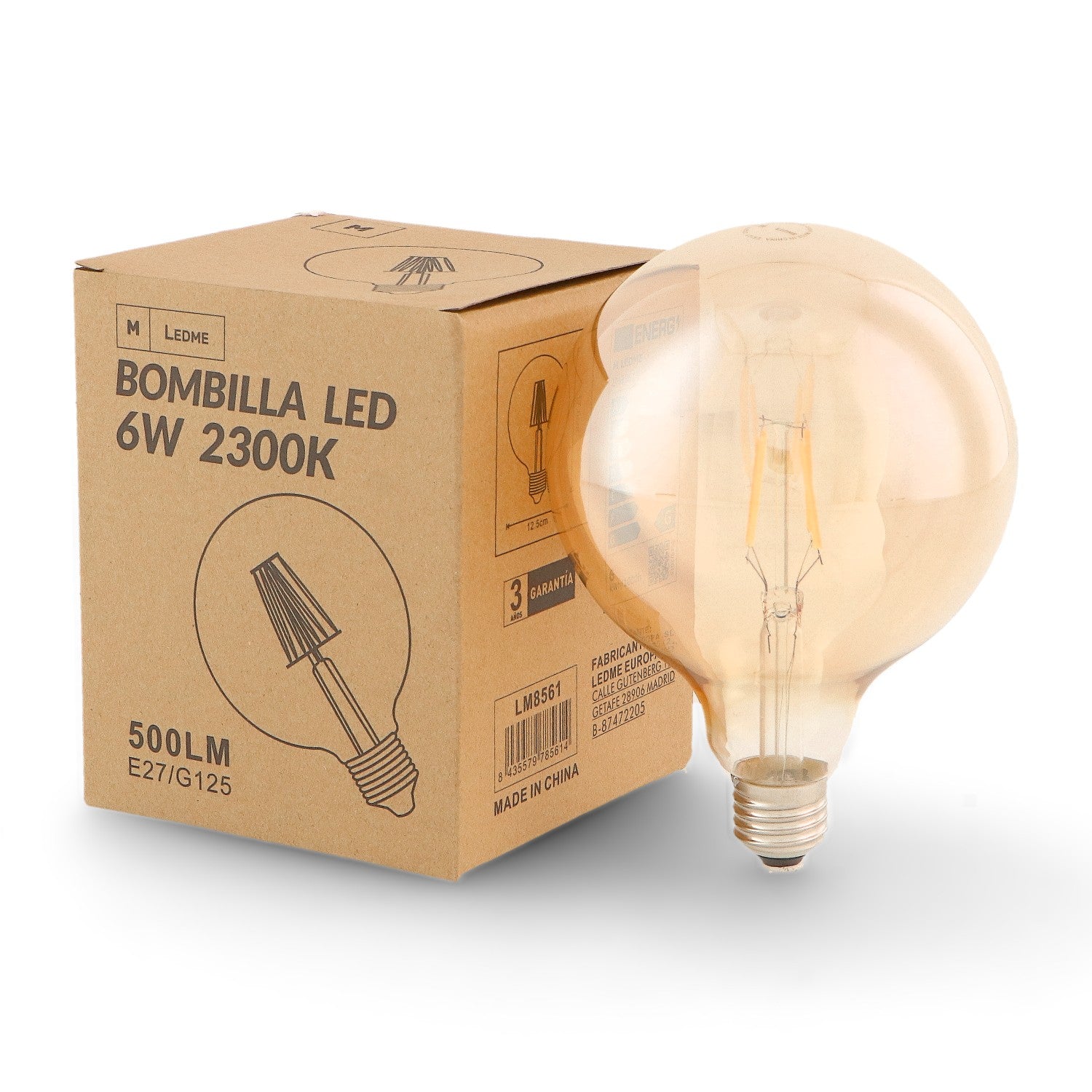 Bombilla Led Filamento E27 G125 6W