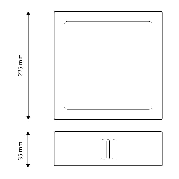 Panel LED de Superficie Níquel Cuadrado CCT - IP44 Resistente
