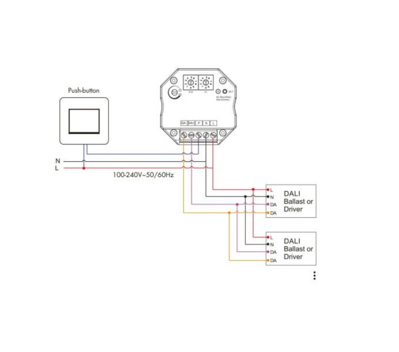 Regulador DALI 1 Canal Compatible con Pulsador