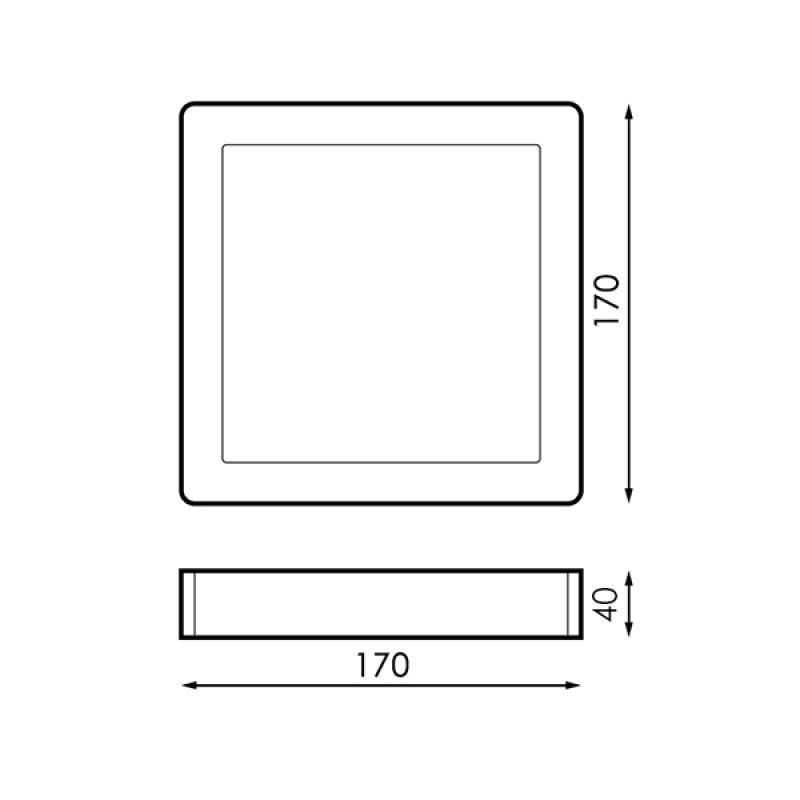 Panel LED de Superficie Níquel Cuadrado CCT - IP44 Resistente
