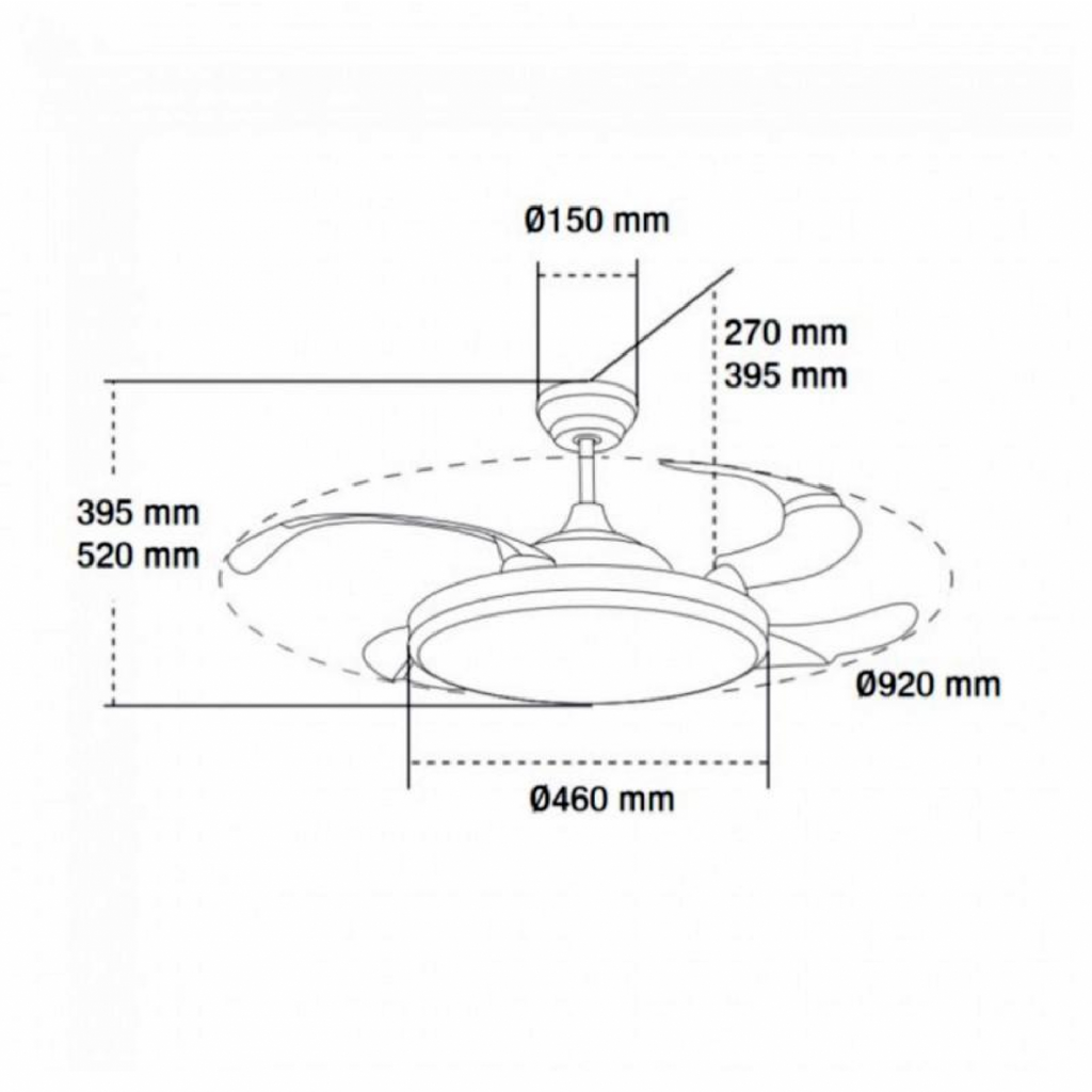 Ventilador de Techo LED Black II Yeray DC ø107 cm — Negro Total Exclusivo 6 Velocidades
