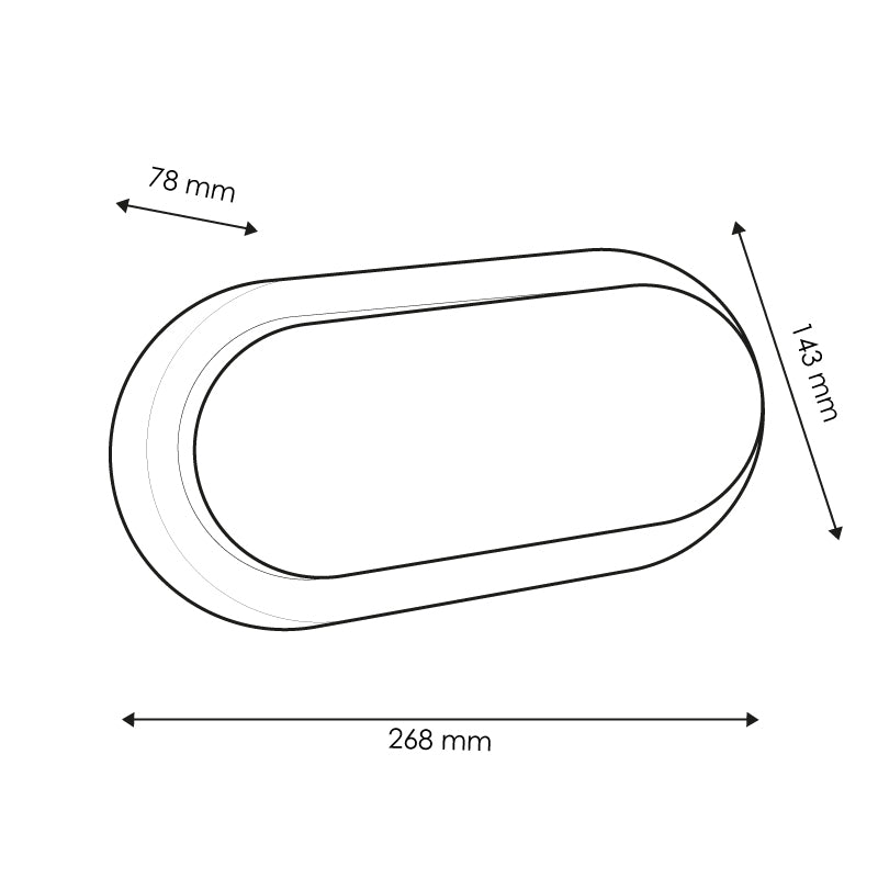 Plafón Led Oval Screw 20W Ip65
