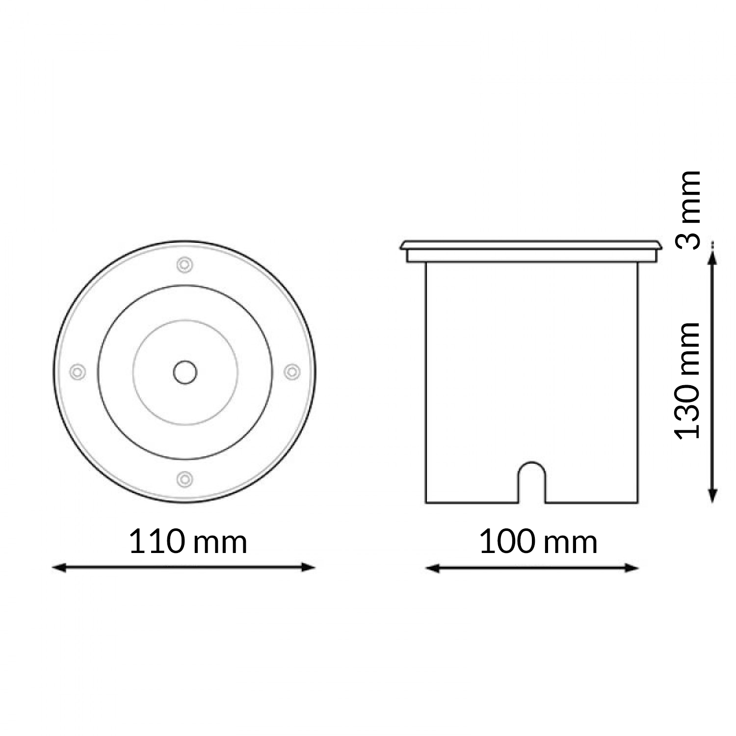 Foco Empotrable Gubbet Para Suelo Ip67 Circular Con Casquillo Gu10