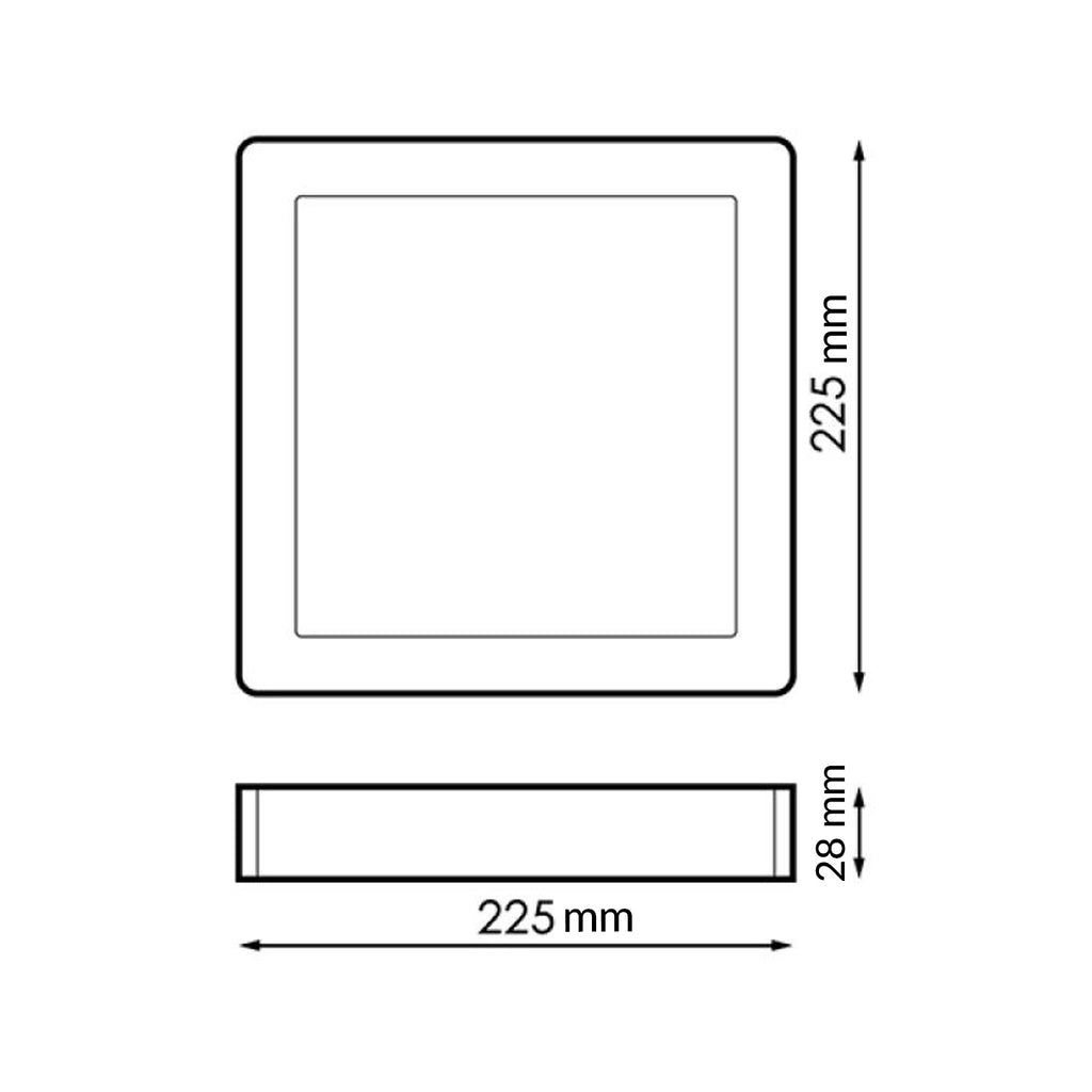 Panel LED de Superficie Negro Cuadrado CCT - Anti-Deslumbramiento