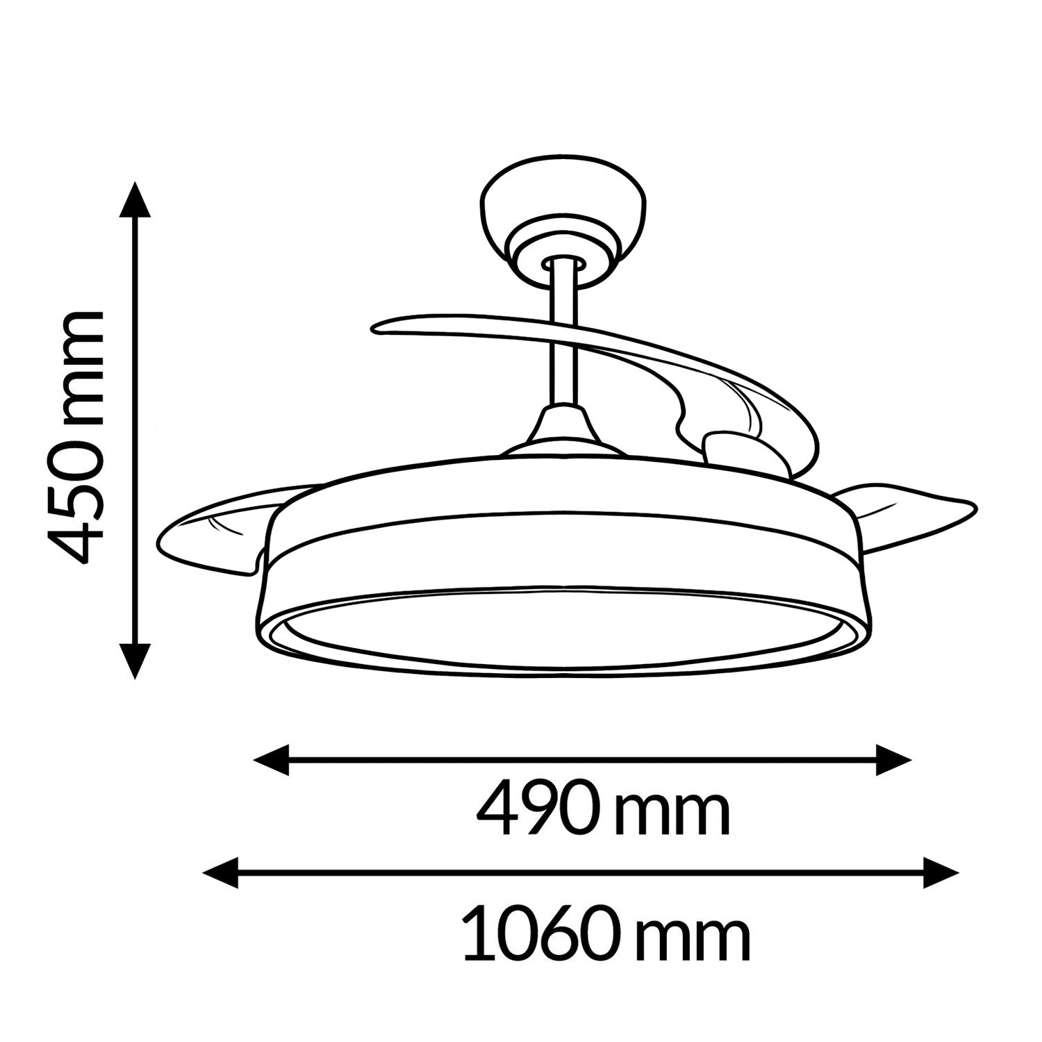 Ventilador de Techo LED Black Loki DC ø106 cm — Máximo Caudal 10.500 m³/h 6 Velocidades