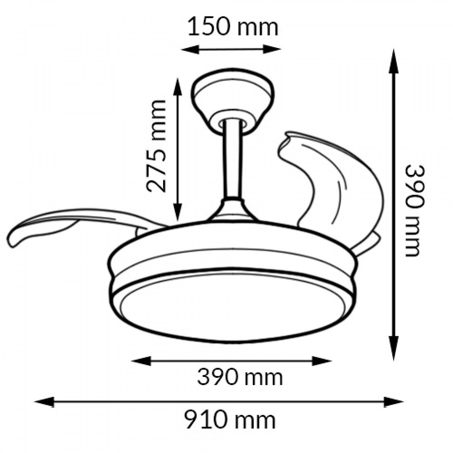Ventilador de Techo LED White Thor DC ø91 cm — Motor DC Silencioso 6 Velocidades