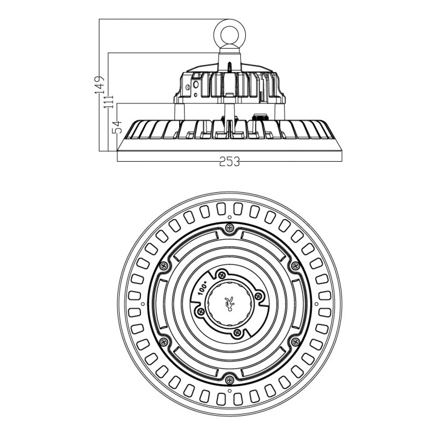 Campana Ufo Led Serie A 100W 1-10V