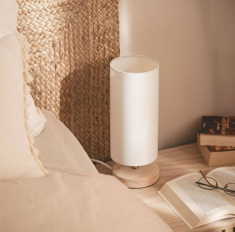 Lámpara de Mesa de Madera y Tela Roundi Haarle