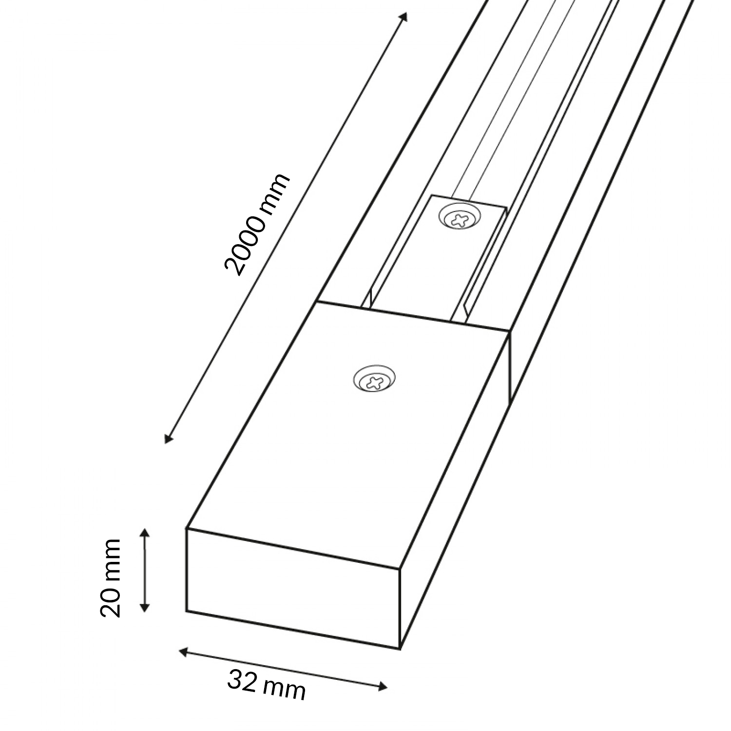Carril Monofásico Maxpower - 1 Metro