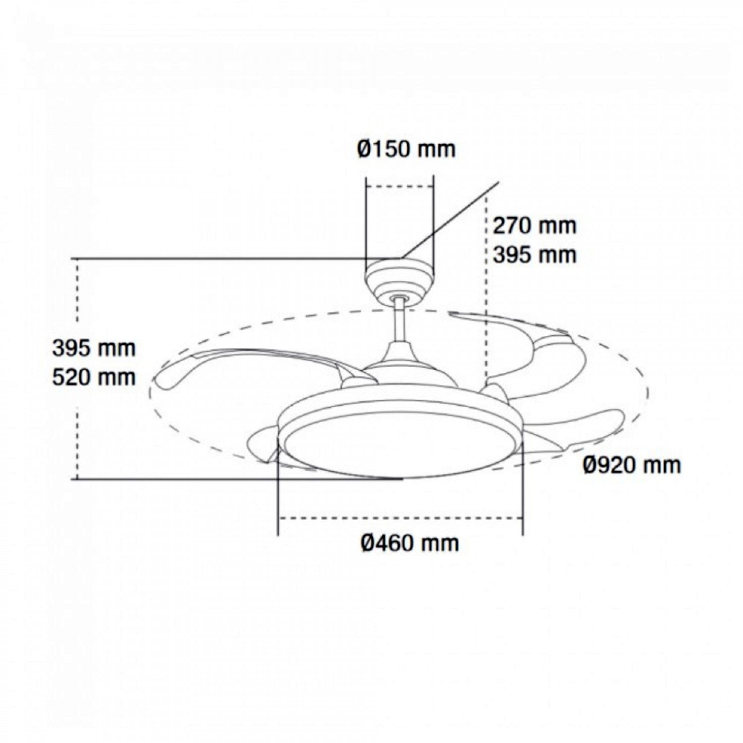 Ventilador de Techo LED Black Yeray DC ø107 cm — Diseño Bicolor Exclusivo 6 Velocidades