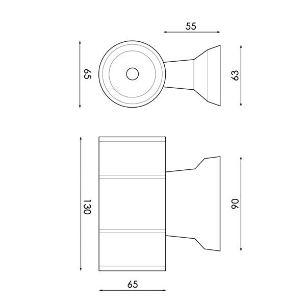Aplique de Pared Led Tube 2X3W Ip54