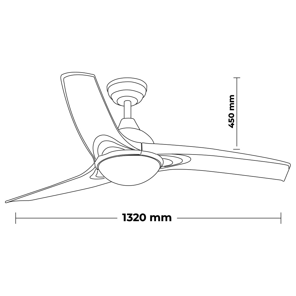 Ventilador de Techo LED Ivara DC ø132 cm — Blanco Total 2.500 lm 6 Velocidades