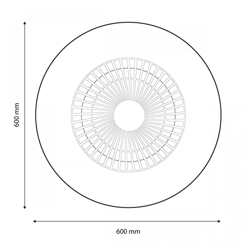Ventilador de Techo LED Withline DC ø60 cm — Plafón Cónico 40W LED Regulable 6 Velocidades