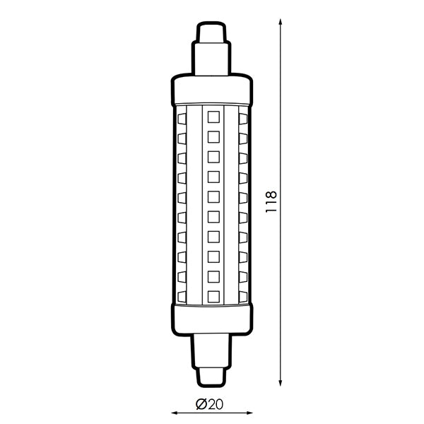 Bombilla Led R7S 118 Mm 10W En Caja