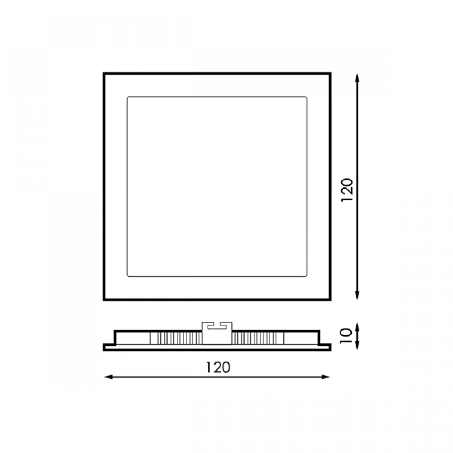 Panel Led Cuadrado Empotrar Negro Cct