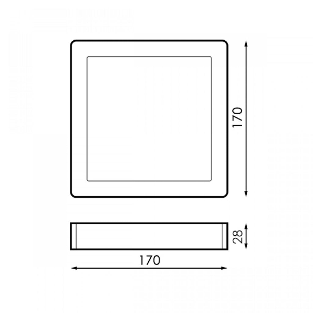 Panel LED de Superficie Negro Cuadrado CCT - Anti-Deslumbramiento