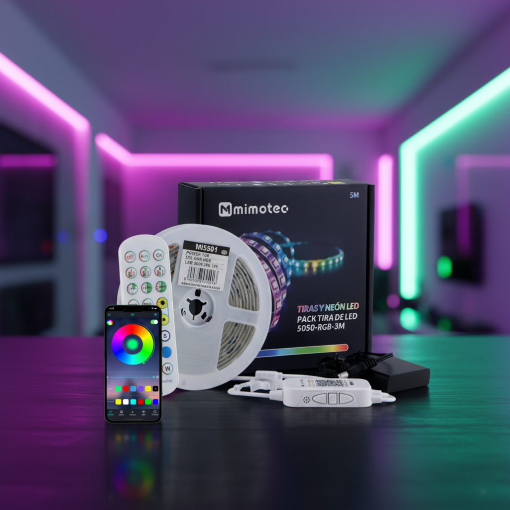 Pack Tira de Led 12V 30L Rgb - 3 Metros - Con mando multifunción