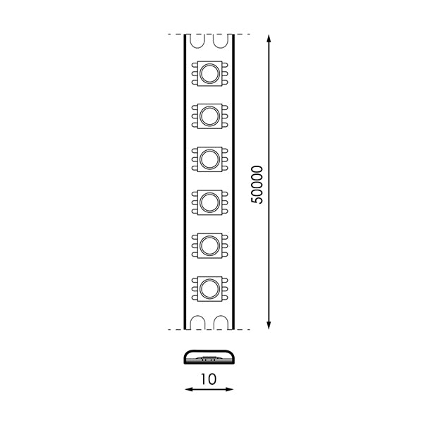 Tira Led 12V Smd Videny Ip20 14W/m - 5 Metros