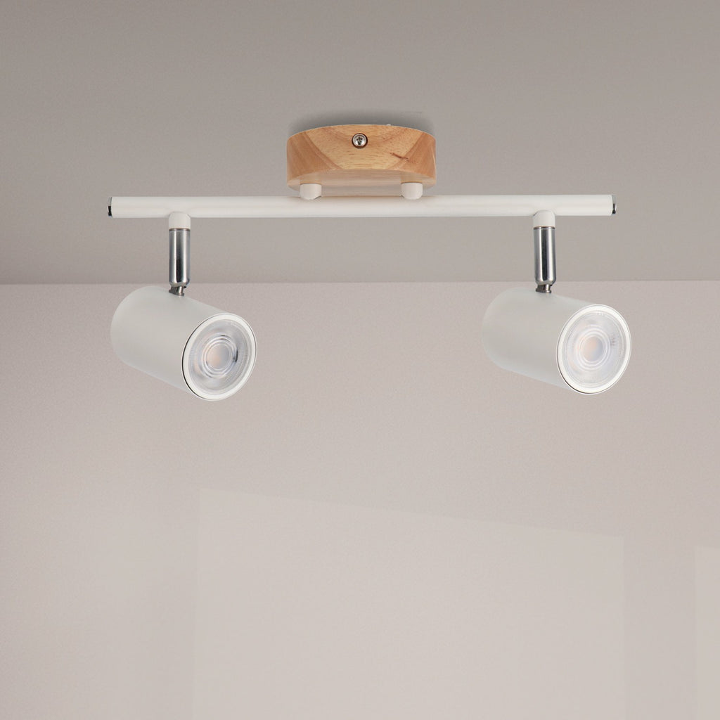 Lámpara de Techo Serie Wood 2 Focos Gu10 9.70€