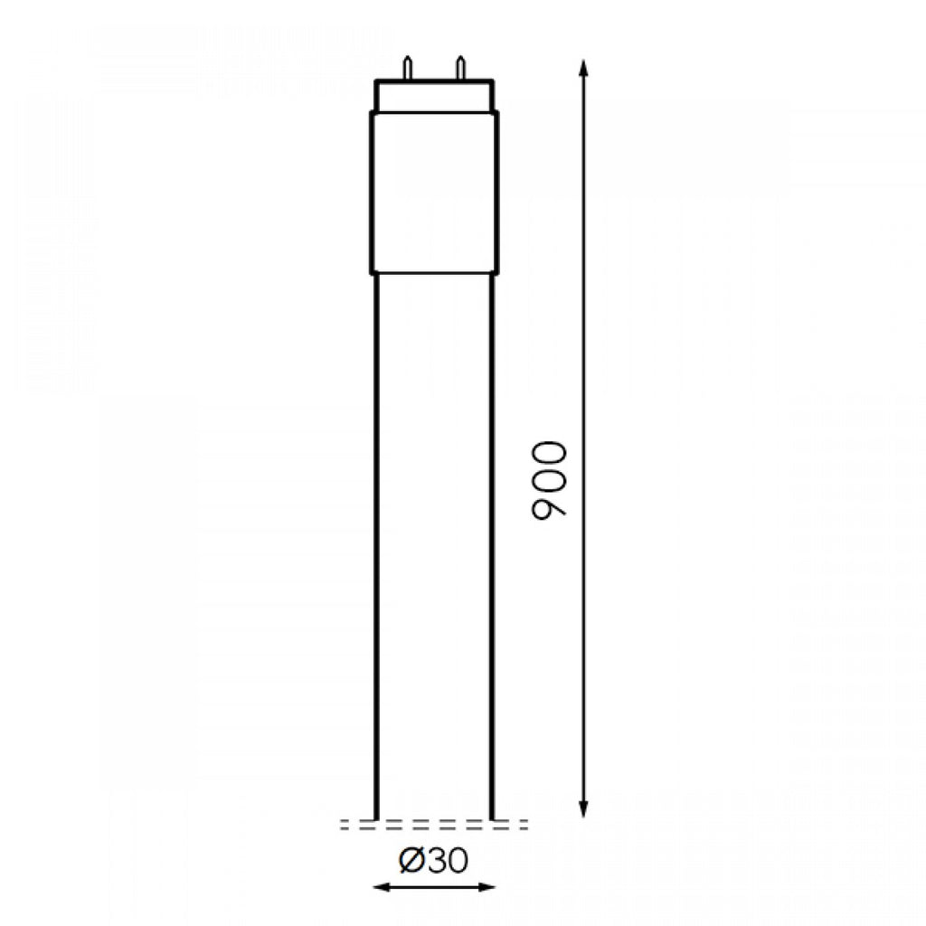 Tubo Led T8 900 Mm Stak 12W Cristal Conexión un Lateral