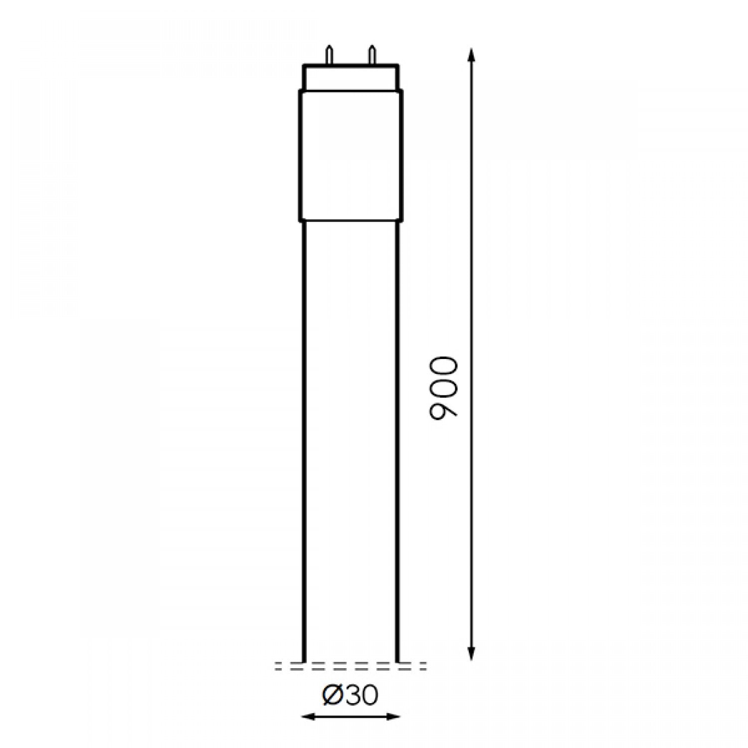 Tubo Led T8 900 Mm Stak 12W Cristal Conexión un Lateral
