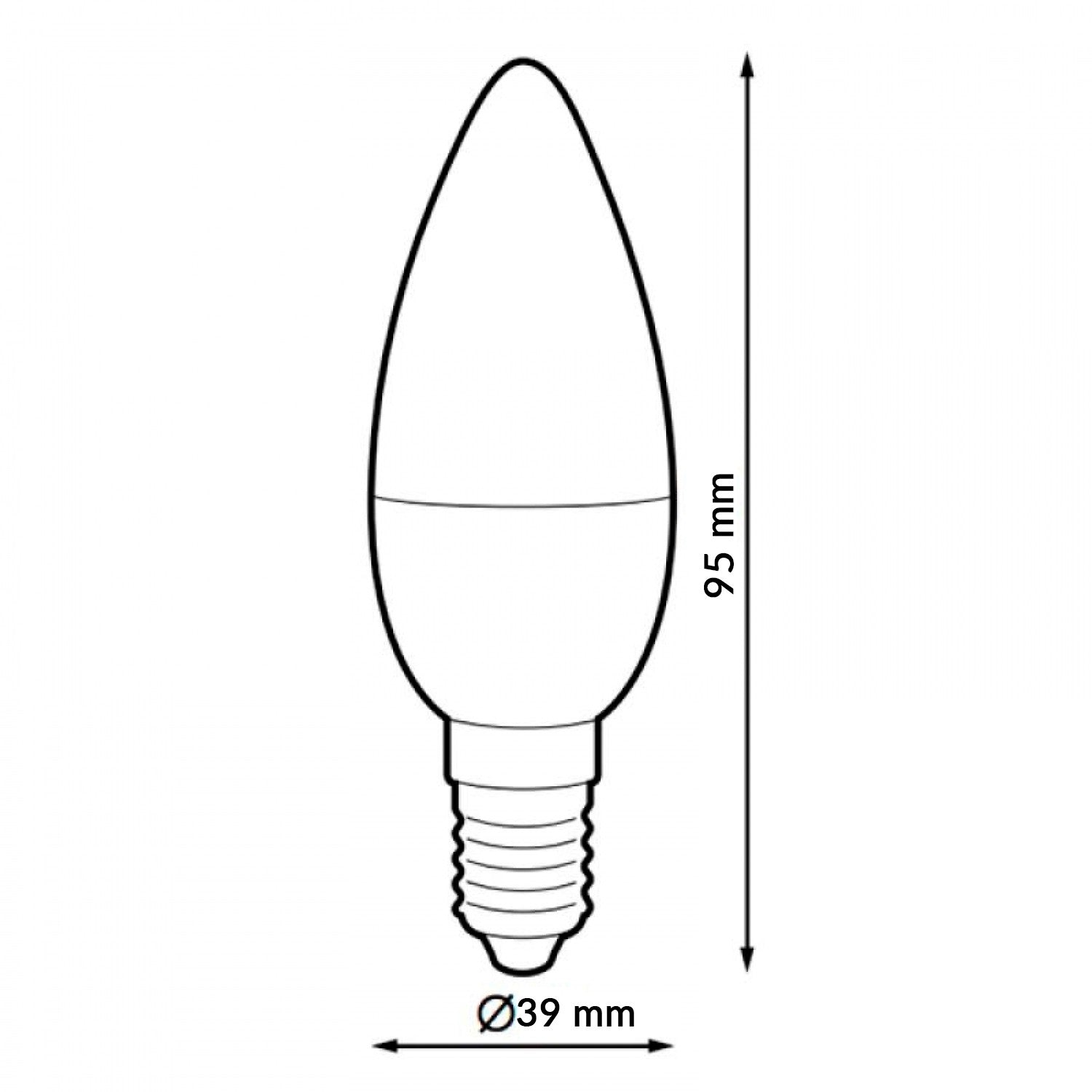Bombilla Led C37 E14 6W
