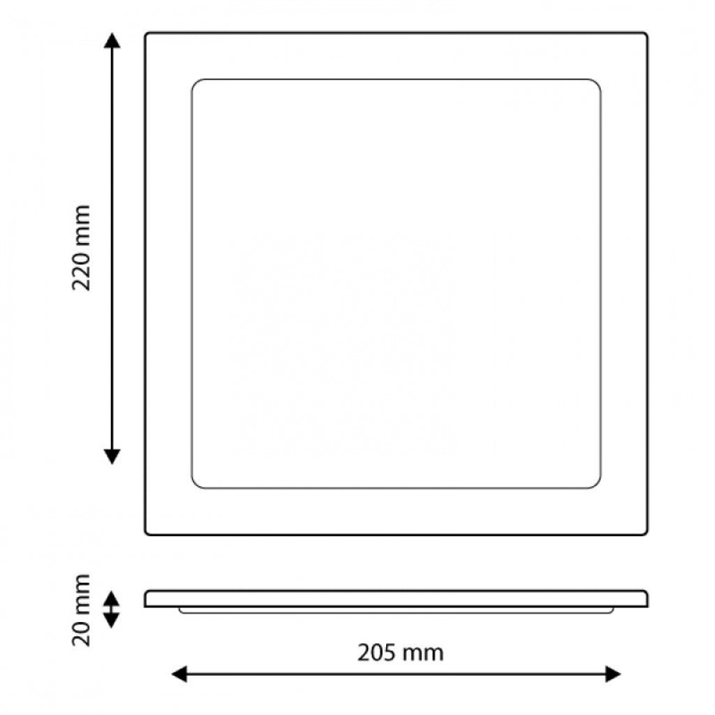 Panel LED Cuadrado Empotrar Níquel CCT - Temperatura Ajustable
