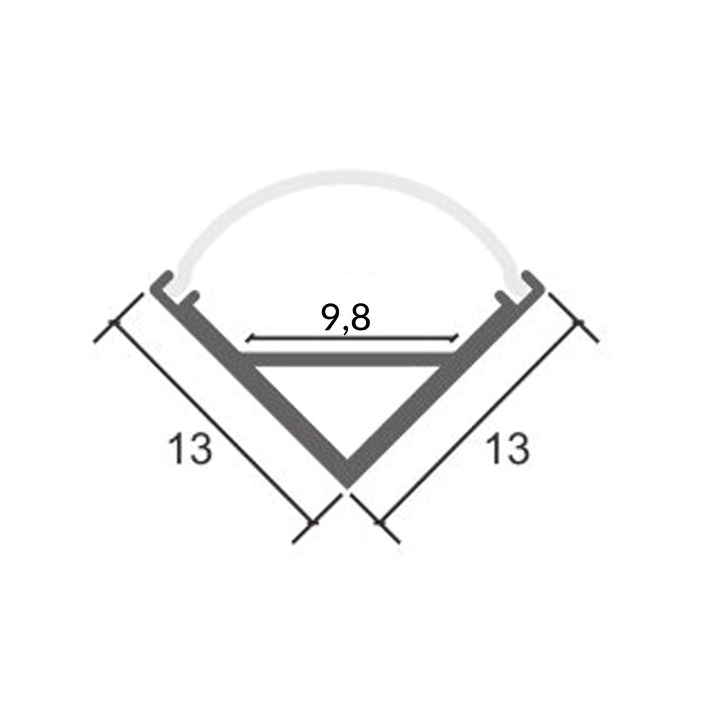 Perfil de Aluminio Esquina L - 2 Metros