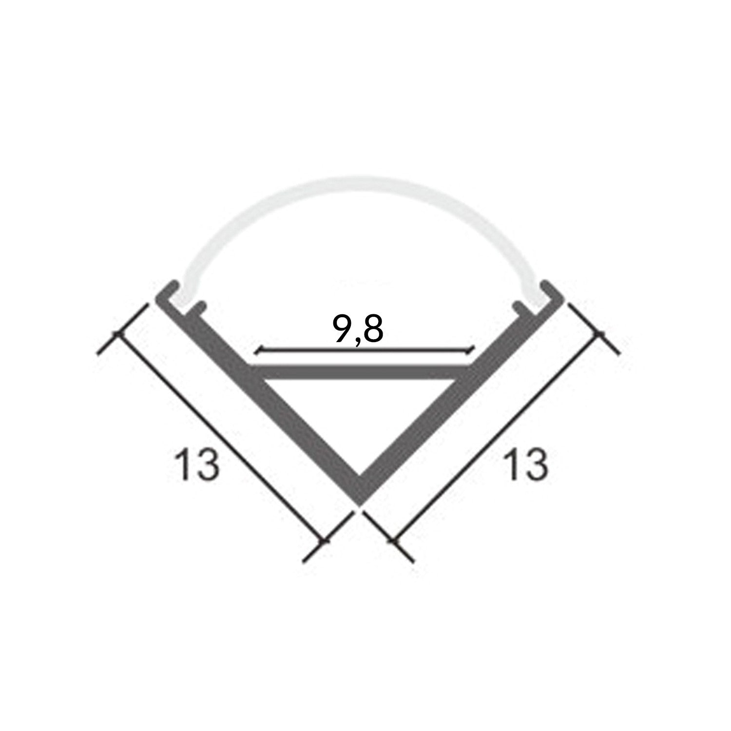 Perfil de Aluminio Esquina L - 2 Metros