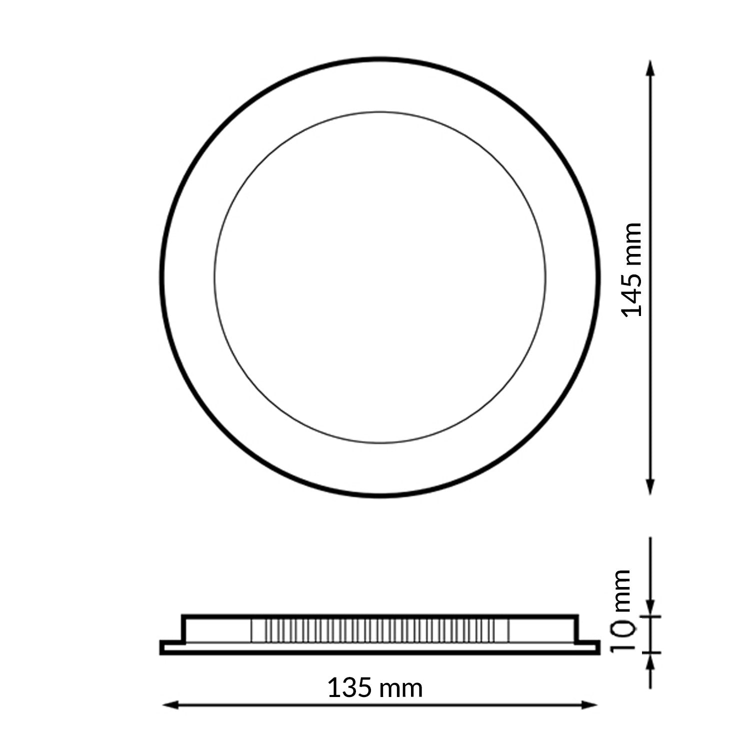 Panel Led Circular Empotrar Negro Cct