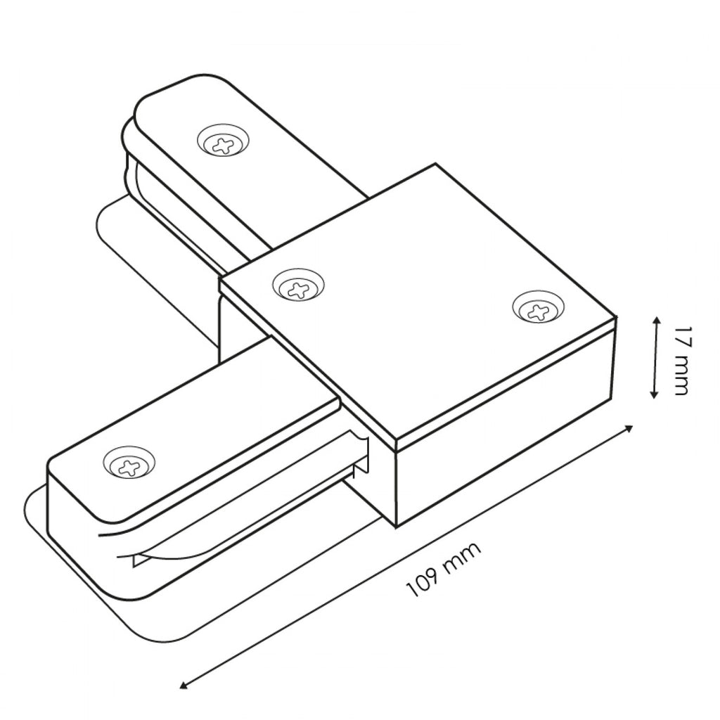 Conector en L Para Carril Monofásico