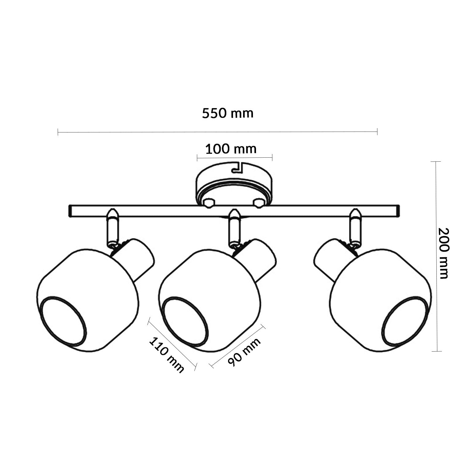 Lámpara de Techo Serie Glass 3 Focos E14
