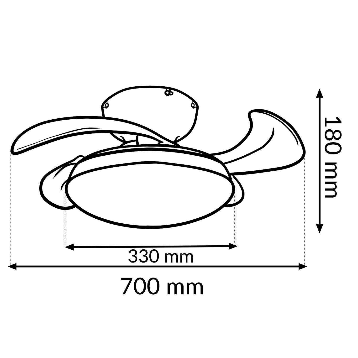 Ventilador de Techo LED White Mushroom DC ø72,5 cm — Motor DC Silencioso 6 Velocidades