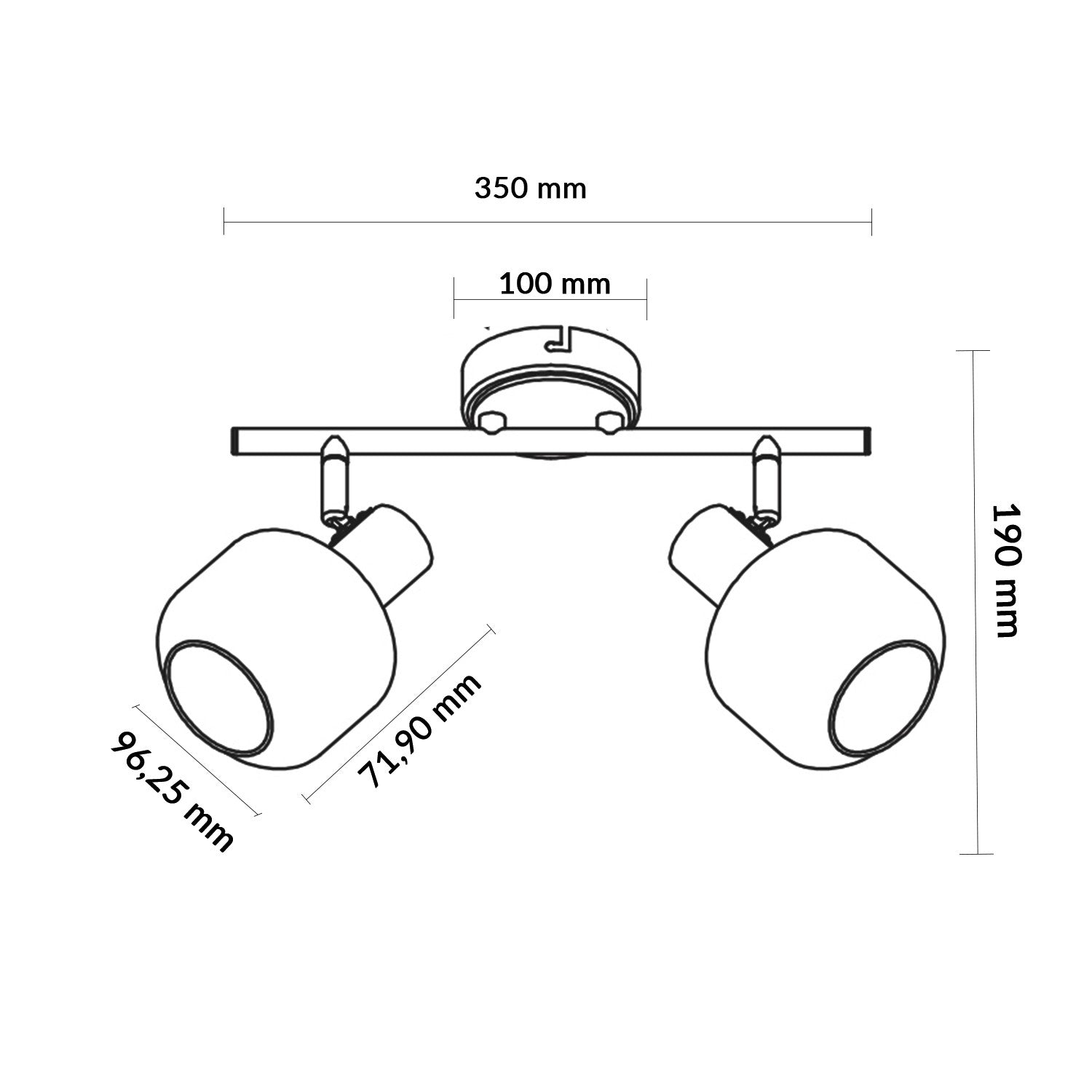 Lámpara de Techo Serie Glass 2 Focos E14
