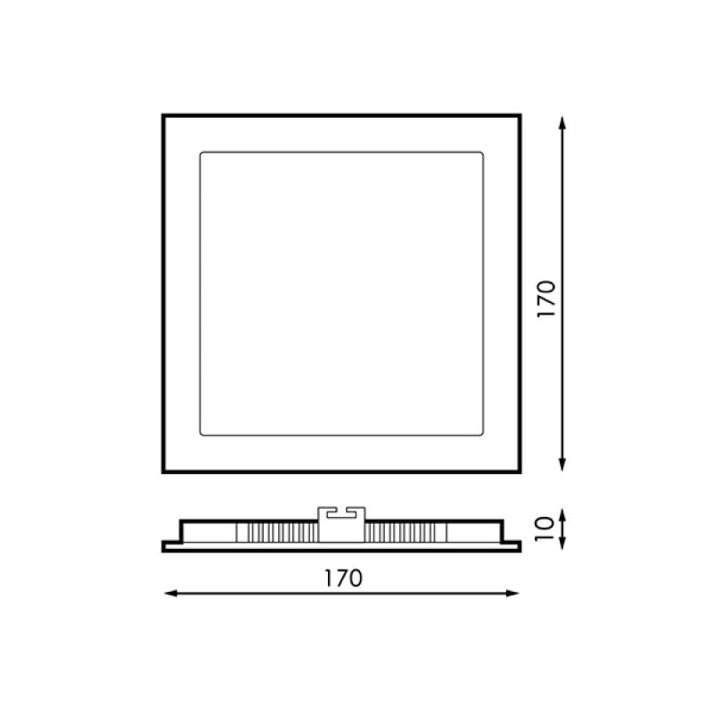 Panel LED Cuadrado Empotrar Níquel CCT - Temperatura Ajustable