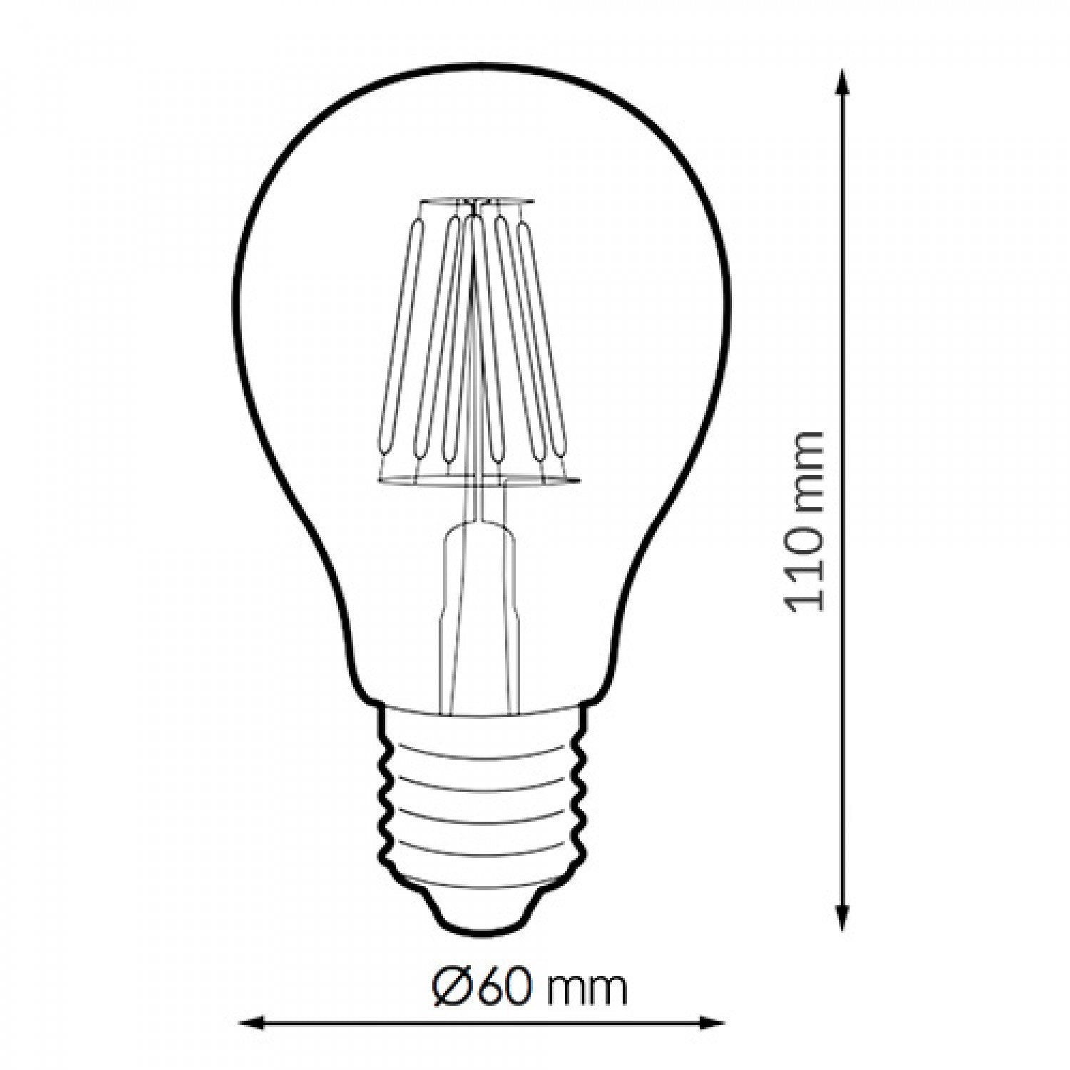 Bombilla Led Filamento E27 A60 4W ámbar