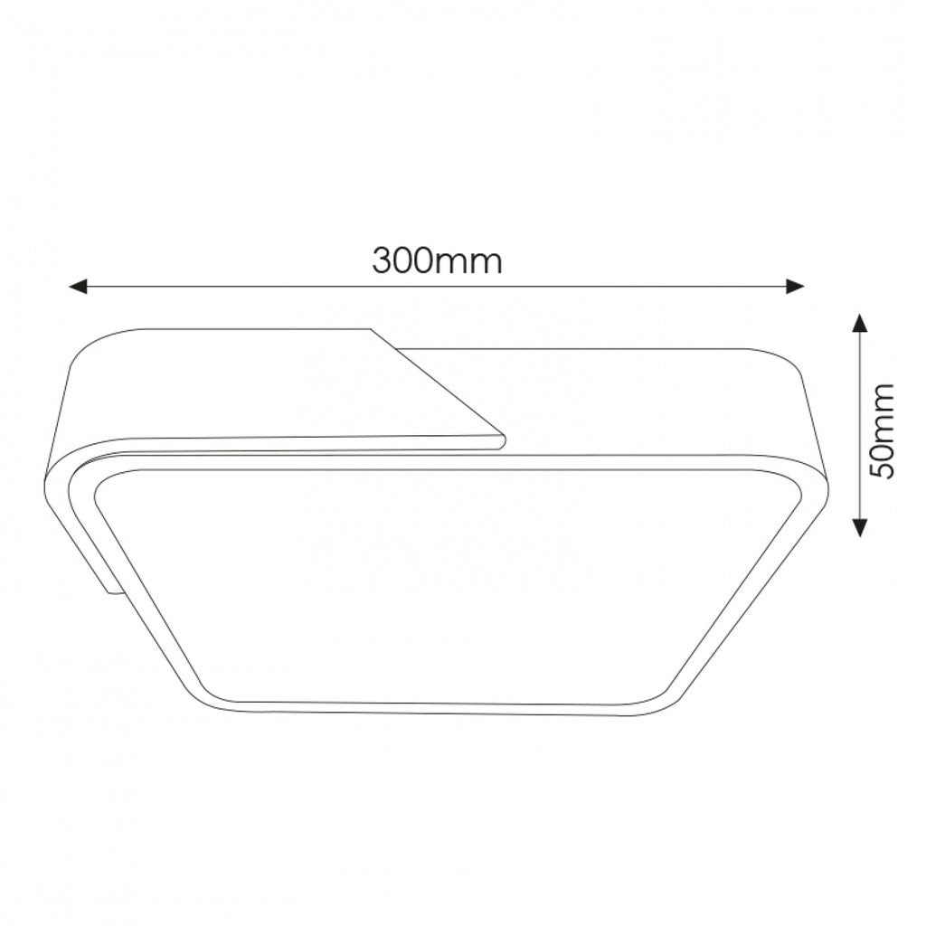 Plafon Led Wood Square 24W
