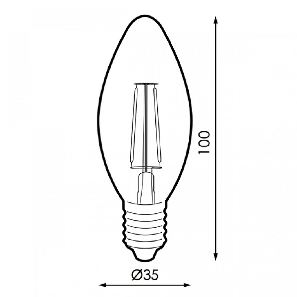 Bombilla Led Filamento E14 C35 4W ámbar