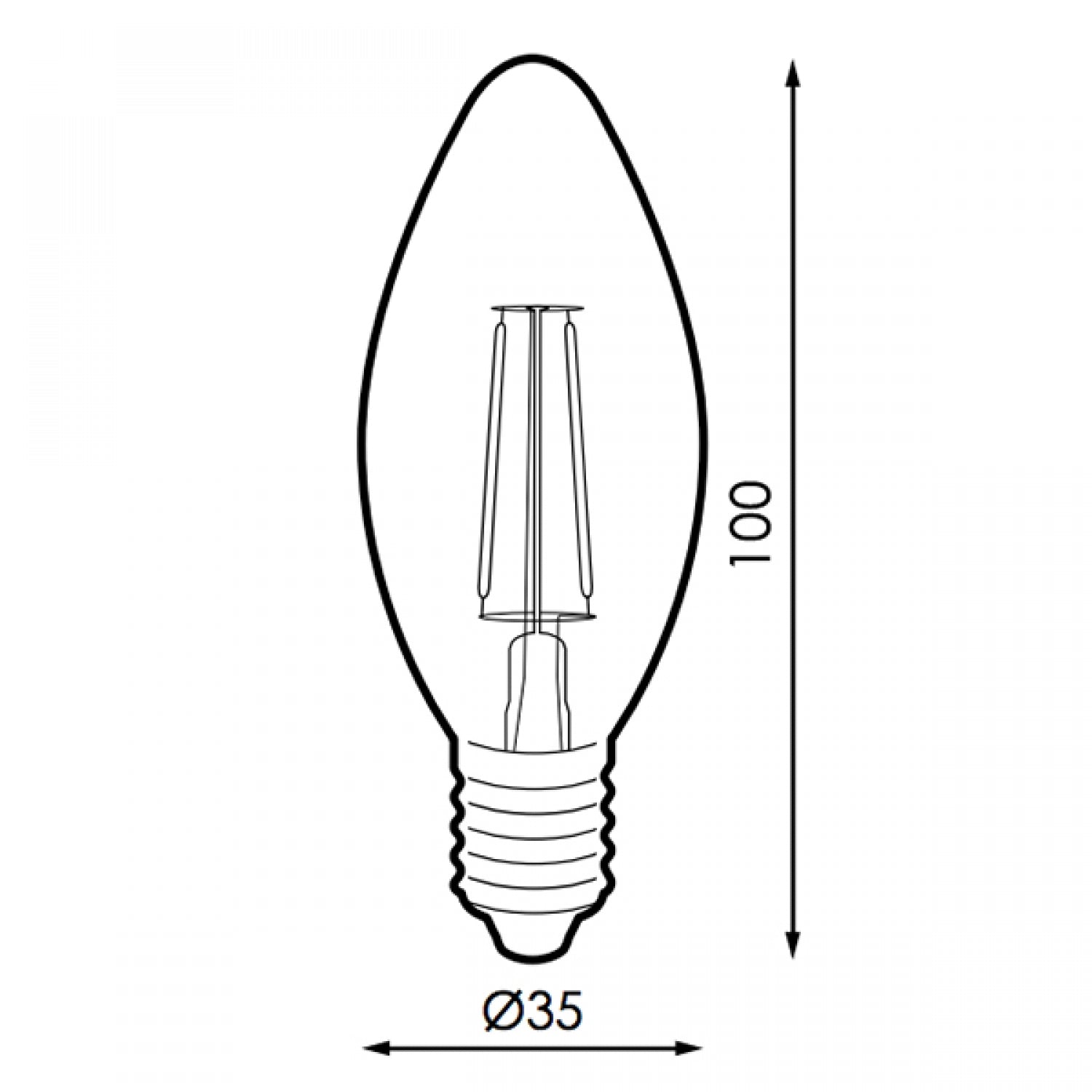 Bombilla Led Filamento E14 C35 4W ámbar