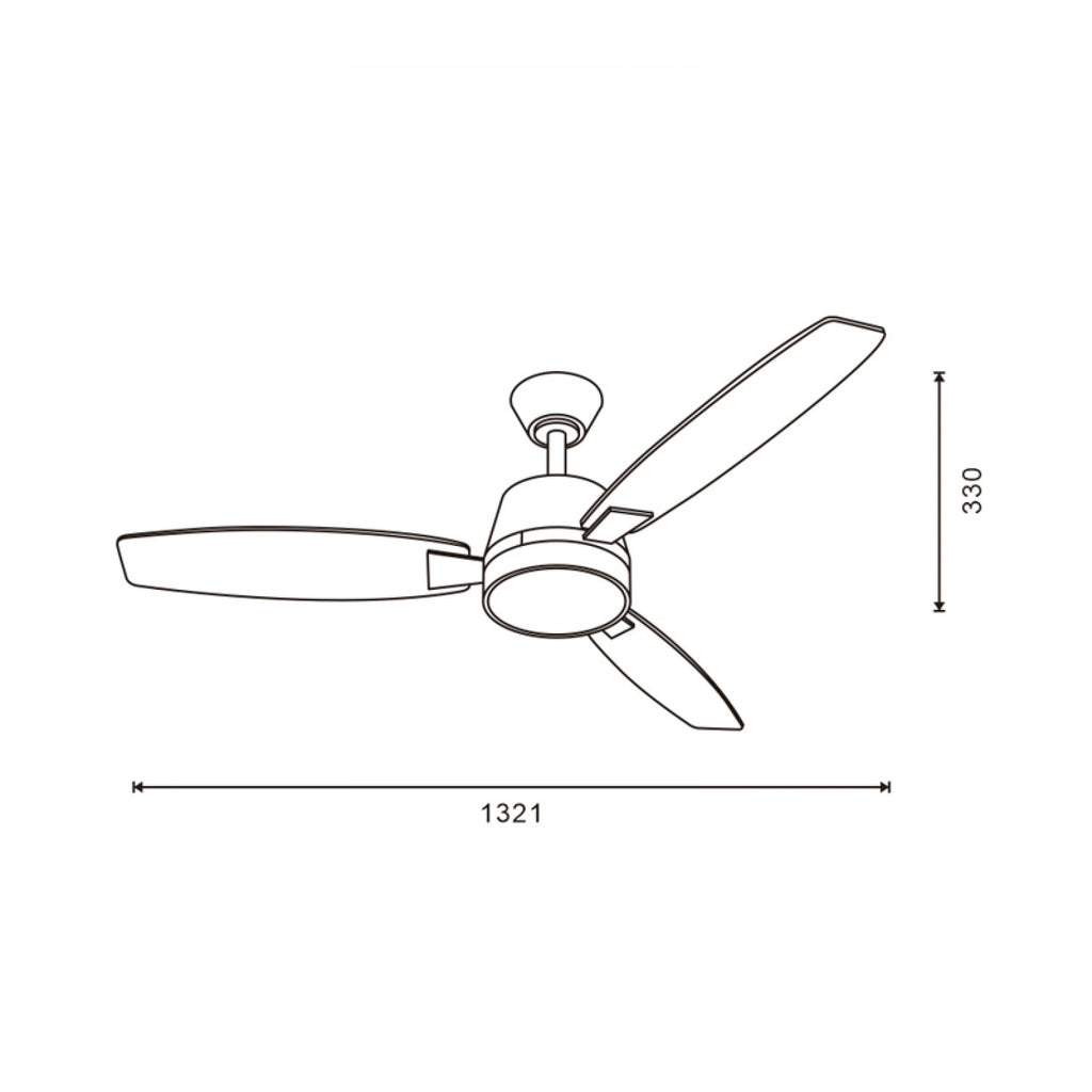 Ventilador de Techo LED White Bass DC ø132 cm — 4 Aspas Blanco Total Regulable 6 Velocidades