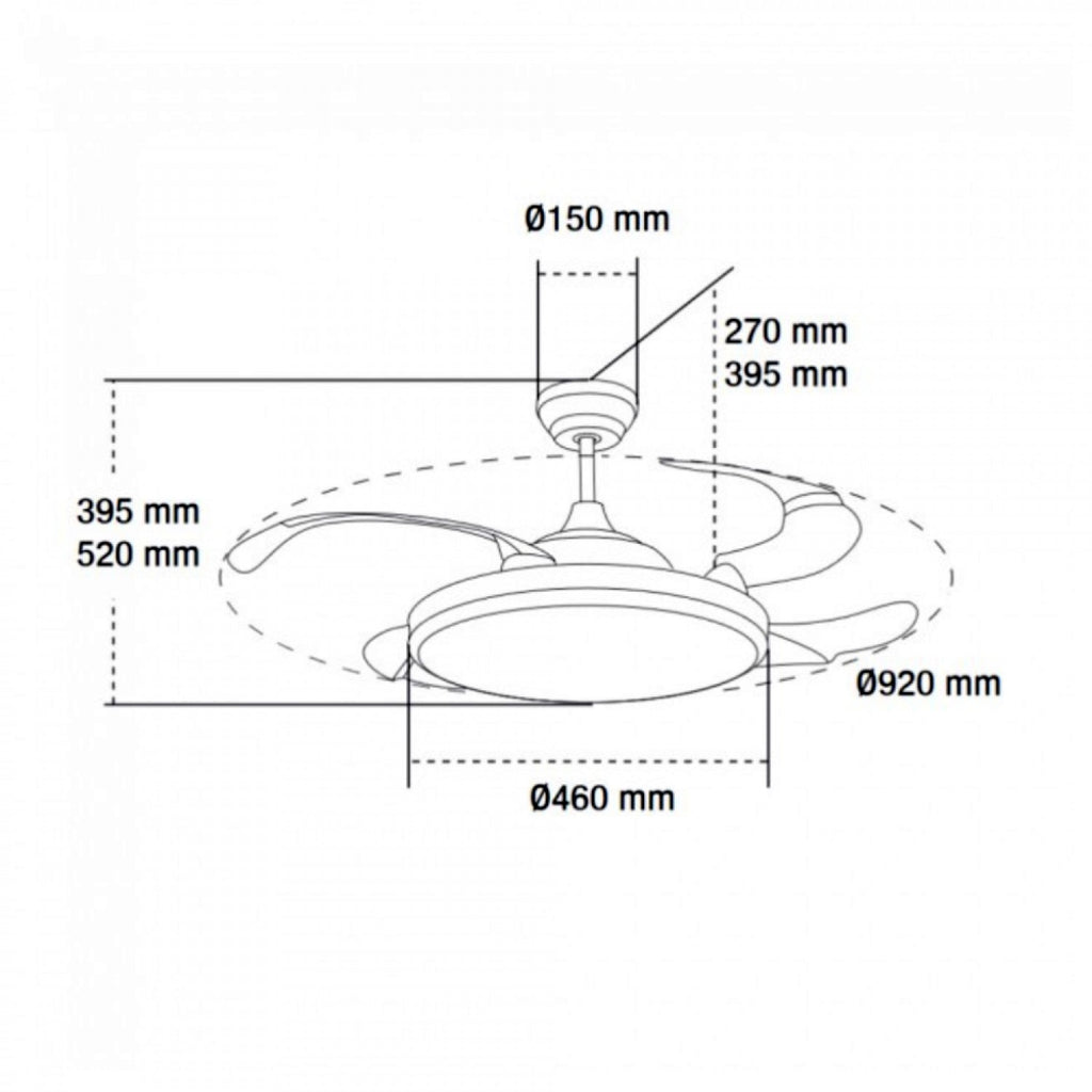 Ventilador de Techo LED White Yeray DC ø107 cm — Diseño Escalonado Exclusivo 6 Velocidades