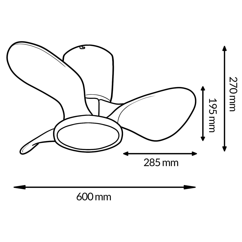 Ventilador de Techo LED Nature DC ø60 cm — Aspas Pétalo Compacto Regulable 6 Velocidades